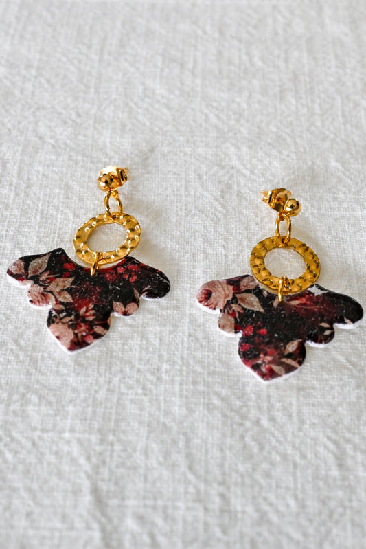 Velvet Rosa – Boucles d’oreilles dorées à l’or fin