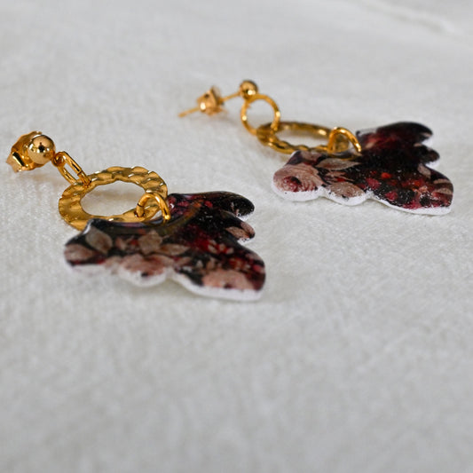 Velvet Rosa – Boucles d’oreilles dorées à l’or fin